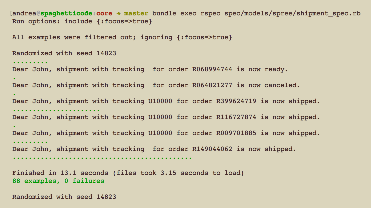 Solidus shipments test run in console