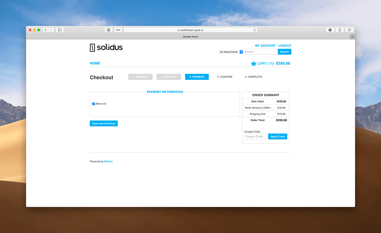 Checkout Payment Step with Affirm