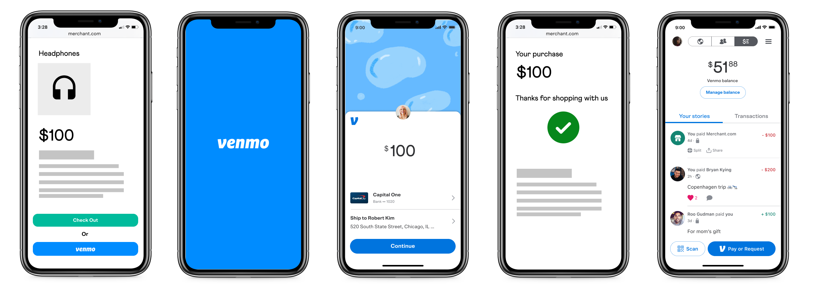 Venmo checkout process on mobile
